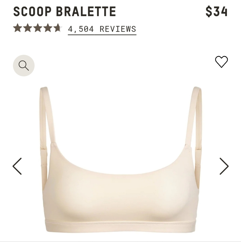 NWT Skims Fits Everybody Scoop Neck Bralette Sand Size Medium